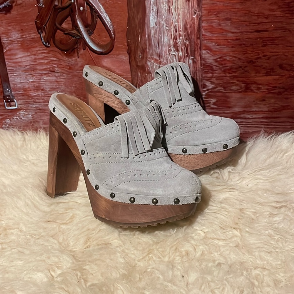 SCHUTZ suede fringe shoes Made in Brazil